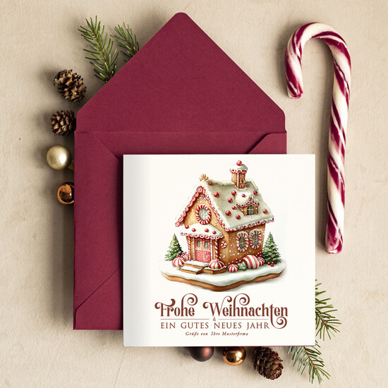 cartes rétro Cartes de Noël rétro pour partenaires commerciaux avec logo, Cartes de Noël pour partenaires commerciaux, Carte de Noël d'entreprise avec enveloppe, Cartes de Noël avec logo d'entreprise et texte 04/retro/Wkten