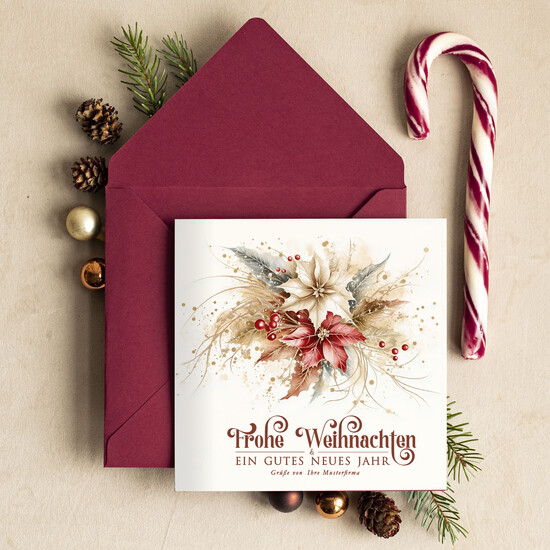 cartes rétro Cartes de Noël rétro pour partenaires commerciaux avec logo, Cartes de Noël pour partenaires commerciaux, Carte de Noël d'entreprise avec enveloppe, Cartes de Noël avec logo d'entreprise et texte 05/retro/Wkten