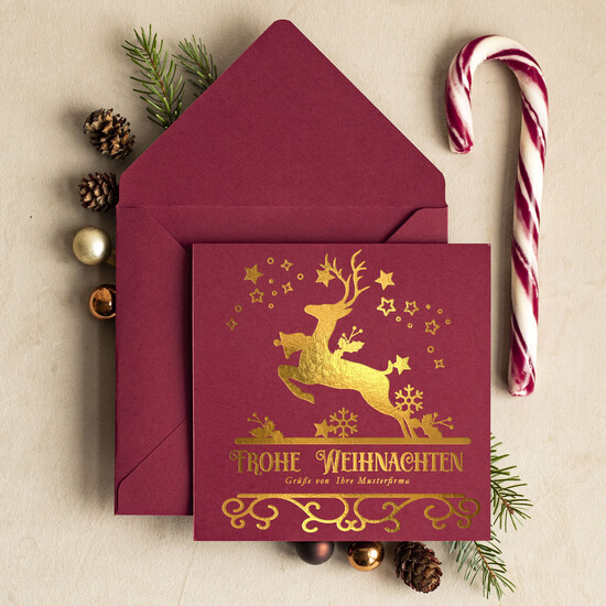 cartes doré Carte de Noël exclusive avec dorure à chaud pour partenaires commerciaux Cartes de Noël avec dorure à chaud, cartes de Noël exclusives pour partenaires commerciaux, carte de Noël d'entreprise élégante, cartes de Noël avec logo 02/glDS/Wkten