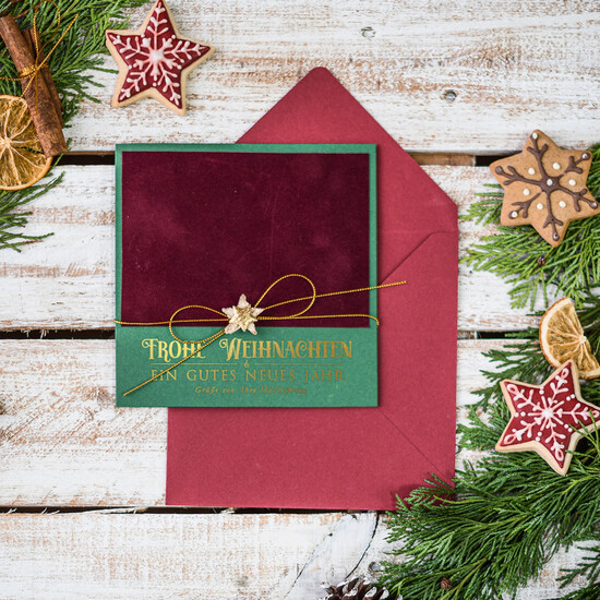 cartes ruban satin doré Cartes de Noël avec dorure à chaud, Cartes de Noël exclusives avec rubans, Cartes de Noël d'entreprise élégantes, Cartes de Noël avec rubans, Cartes de Noël personnalisées pour entreprises 23/stgold/Wkten