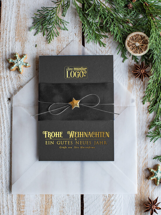 cartes ruban satin doré Cartes de Noël avec dorure à chaud, Cartes de Noël exclusives avec rubans, Cartes de Noël d'entreprise élégantes, Cartes de Noël avec rubans, Cartes de Noël personnalisées pour entreprises 03/velgold/Wkten