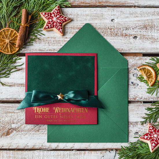 cartes ruban satin doré Cartes de Noël avec dorure à chaud, Cartes de Noël exclusives avec rubans, Cartes de Noël d'entreprise élégantes, Cartes de Noël avec rubans, Cartes de Noël personnalisées pour entreprises 21/stgold/Wkten