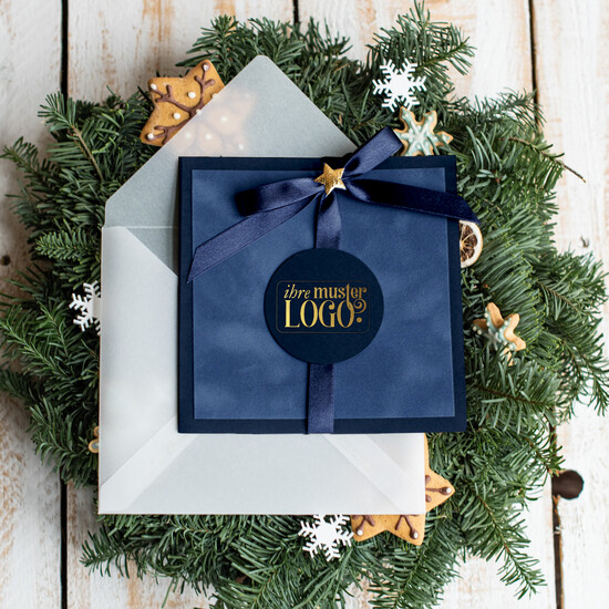 cartes ruban satin doré Cartes de Noël avec dorure à chaud, Cartes de Noël exclusives avec nœuds, Cartes de Noël d'entreprise élégantes, Cartes de Noël avec rubans, Cartes de Noël personnalisées pour entreprises 15/stgold/Wkten