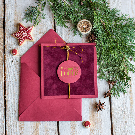 cartes ruban satin doré Cartes de Noël avec dorure à chaud, Cartes de Noël exclusives avec rubans, Cartes de Noël d'entreprise élégantes, Cartes de Noël avec rubans, Cartes de Noël personnalisées pour entreprises 16/stgold/Wkten