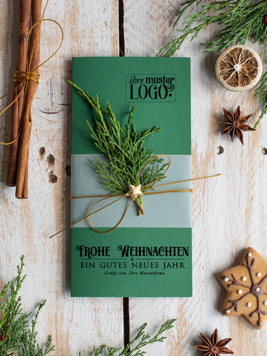 cartes éco Cartes de Noël pour entreprises, Carte de Noël exclusive et durable pour partenaires commerciaux avec logo et texte personnalisé, carte de Noël d'entreprise, Noël professionnel