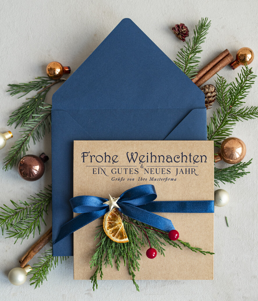 cartes éco Cartes de Noël d'entreprise, Carte de Noël exclusive et durable pour partenaires commerciaux avec logo & texte personnalisé, carte de Noël professionnelle, Noël professionnel