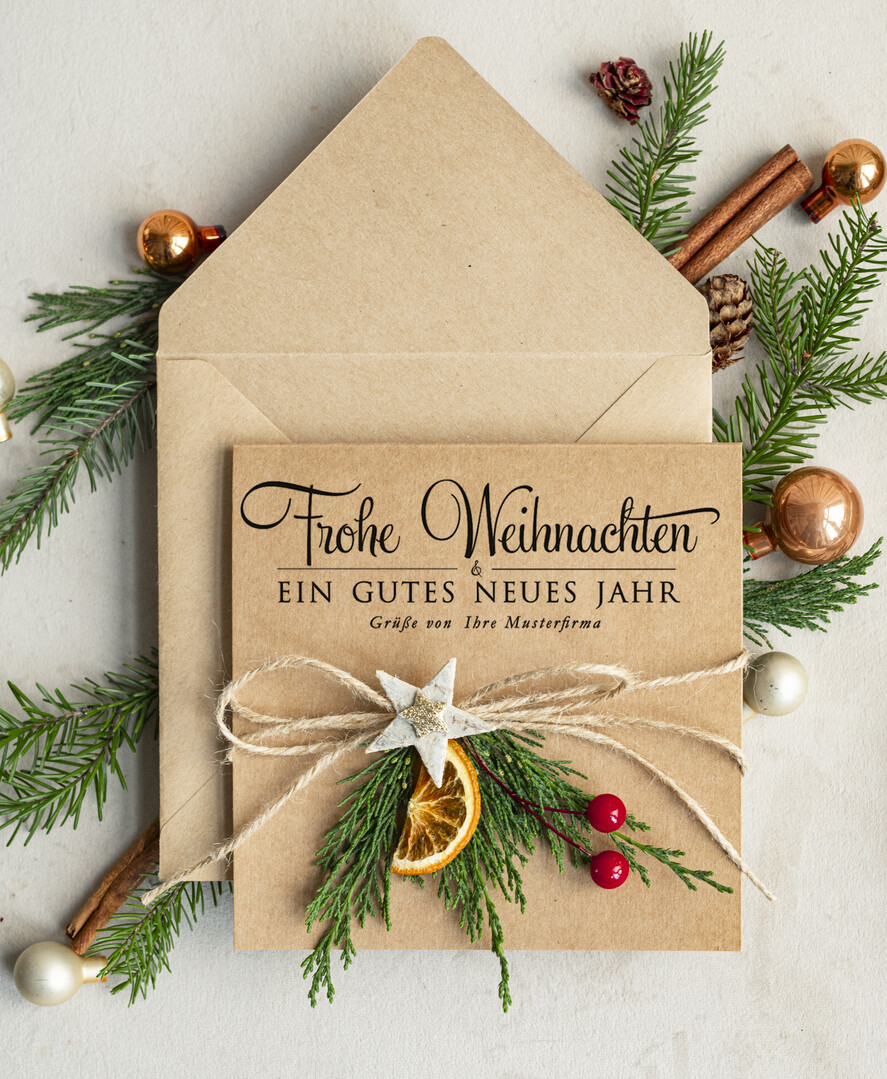 cartes éco Cartes de Noël d'entreprise, Carte de Noël exclusive et durable pour partenaires commerciaux avec logo & texte personnalisé, carte de Noël professionnelle, Noël professionnel