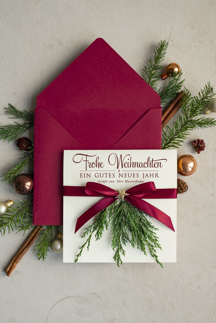 cartes éco Cartes de Noël pour entreprises, Carte de Noël exclusive et durable pour partenaires commerciaux avec logo & texte personnalisé, carte de Noël d'entreprise, Noël professionnel