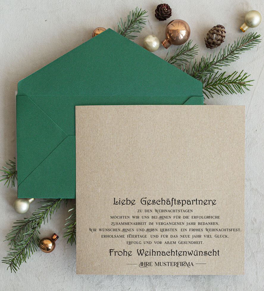cartes éco Cartes de Noël pour entreprises, Carte de Noël exclusive et durable pour partenaires commerciaux avec logo et texte personnalisé, carte de Noël d'entreprise, Noël professionnel