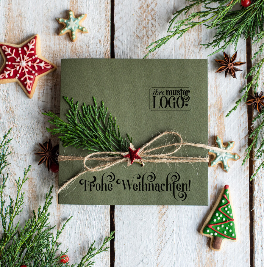 cartes éco Cartes de Noël pour entreprises, Carte de Noël exclusive et durable pour partenaires commerciaux avec logo et texte personnalisé, carte de Noël d'entreprise, Noël professionnel