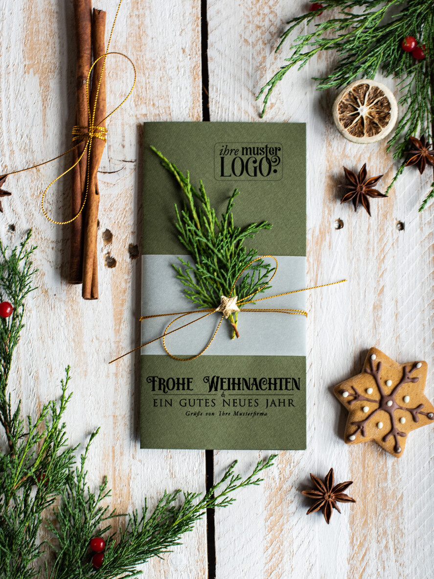 cartes éco Cartes de Noël pour entreprises, Carte de Noël exclusive et durable pour partenaires commerciaux avec logo et texte personnalisé, carte de Noël d'entreprise, Noël professionnel