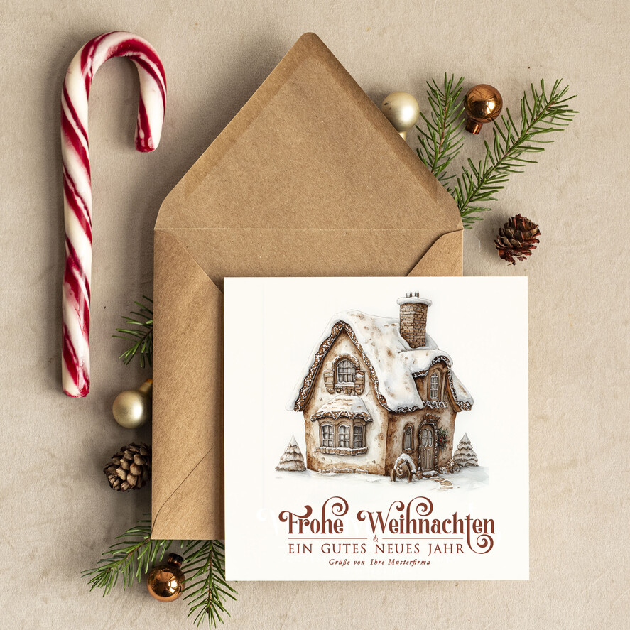 cartes rétro Cartes de Noël rétro pour partenaires commerciaux avec logo, Cartes de Noël pour partenaires commerciaux, Carte de Noël d'entreprise avec enveloppe, Cartes de Noël avec logo d'entreprise et texte