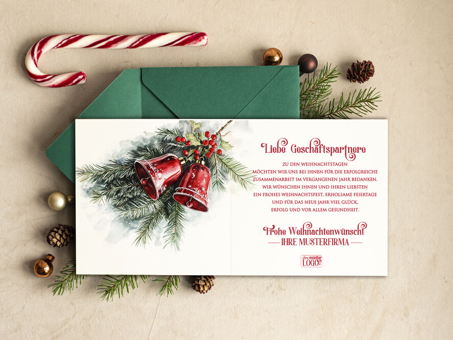 cartes rétro Cartes de Noël rétro pour partenaires commerciaux avec logo Cartes de Noël pour partenaires commerciaux, carte de Noël d'entreprise avec enveloppe, cartes de Noël avec logo d'entreprise et texte