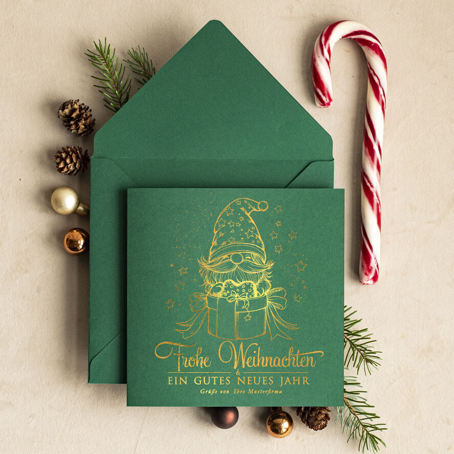 cartes doré Carte de Noël exclusive avec dorure à chaud pour partenaires commerciaux Cartes de Noël avec dorure à chaud, cartes de Noël exclusives pour partenaires commerciaux, carte de Noël d'entreprise élégante, cartes de Noël avec logo