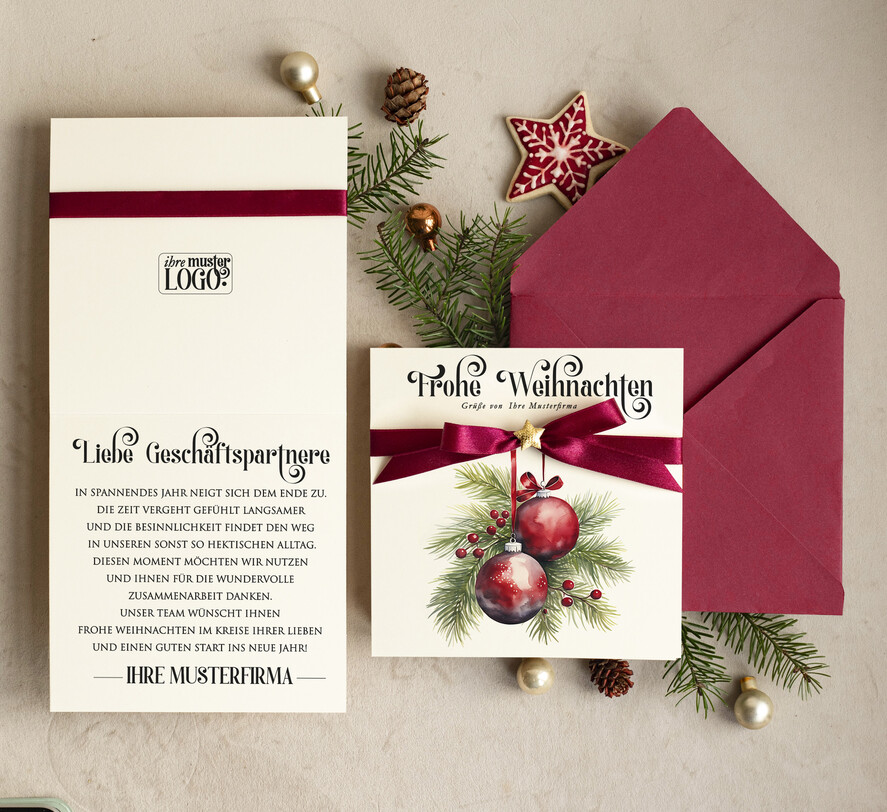 cartes ruban satin Cartes de Noël avec nœud – cartes de Noël exclusives & décoratives avec ruban satin pour entreprises et partenaires commerciaux