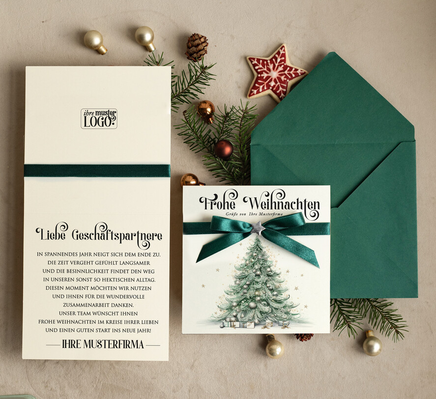 cartes ruban satin Cartes de Noël avec nœud – cartes de Noël exclusives et décoratives avec ruban satin pour entreprises et partenaires commerciaux