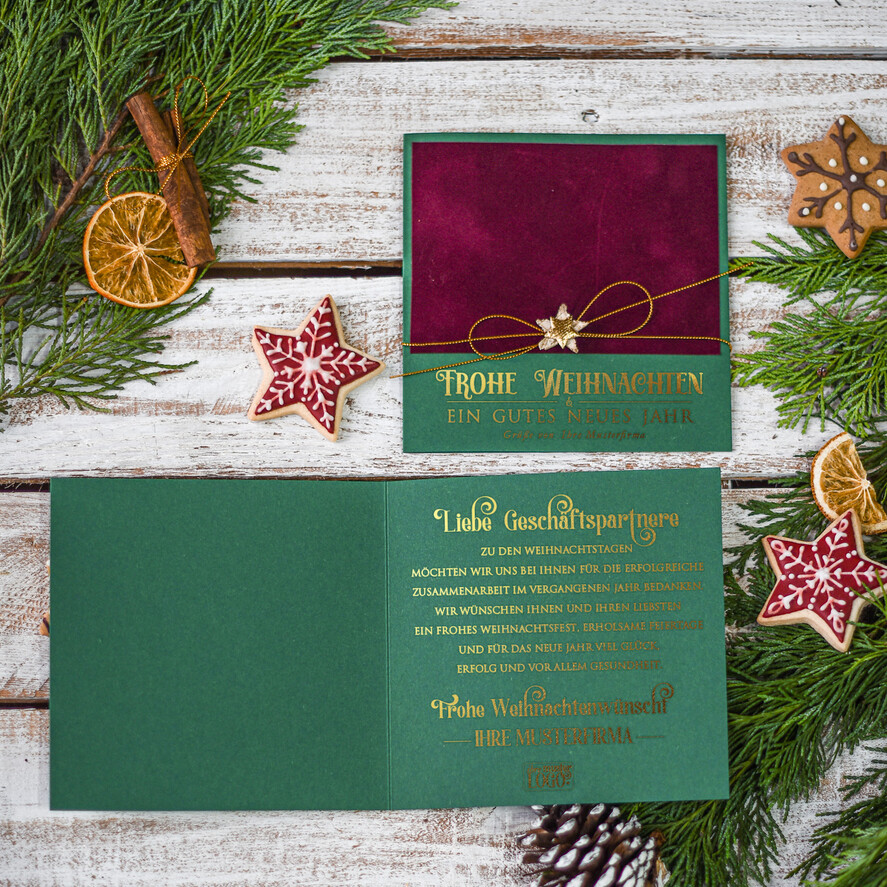 cartes ruban satin doré Cartes de Noël avec dorure à chaud, Cartes de Noël exclusives avec rubans, Cartes de Noël d'entreprise élégantes, Cartes de Noël avec rubans, Cartes de Noël personnalisées pour entreprises
