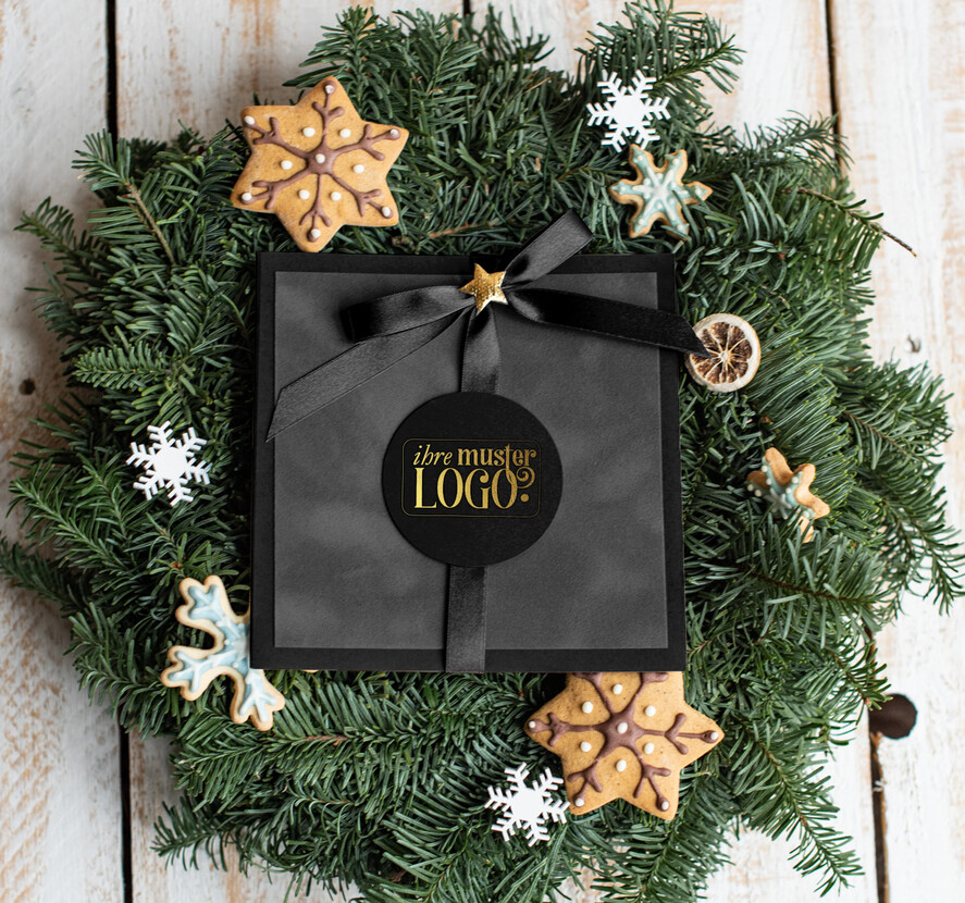cartes ruban satin doré Cartes de Noël avec dorure à chaud, Cartes de Noël exclusives avec nœuds, Cartes de Noël d'entreprise élégantes, Cartes de Noël avec rubans, Cartes de Noël personnalisées pour entreprises