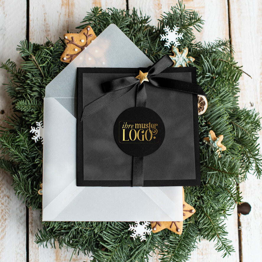 cartes ruban satin doré Cartes de Noël avec dorure à chaud, Cartes de Noël exclusives avec nœuds, Cartes de Noël d'entreprise élégantes, Cartes de Noël avec rubans, Cartes de Noël personnalisées pour entreprises