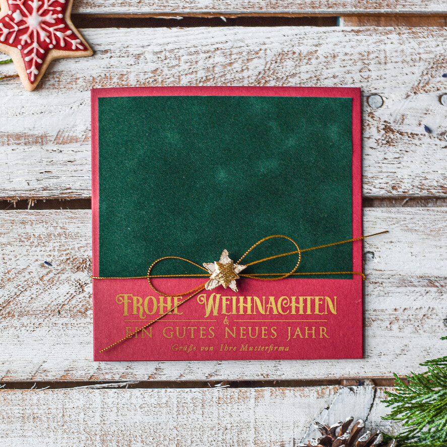 cartes ruban satin doré Cartes de Noël avec dorure à chaud, Cartes de Noël exclusives avec rubans, Cartes de Noël d'entreprise élégantes, Cartes de Noël avec rubans, Cartes de Noël personnalisées pour entreprises