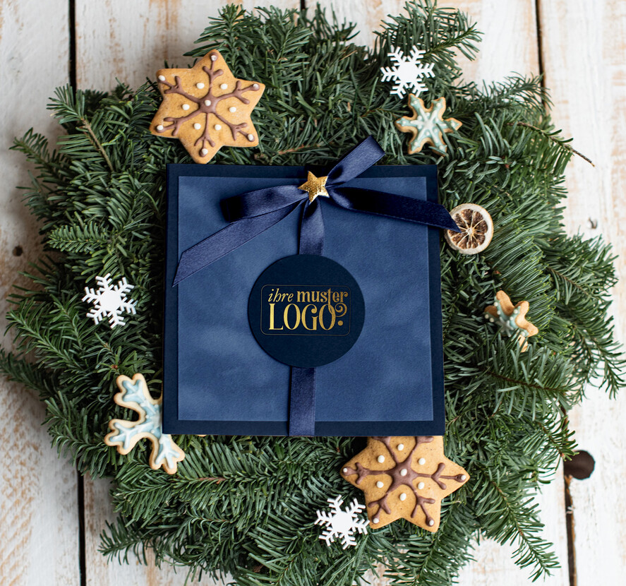cartes ruban satin doré Cartes de Noël avec dorure à chaud, Cartes de Noël exclusives avec nœuds, Cartes de Noël d'entreprise élégantes, Cartes de Noël avec rubans, Cartes de Noël personnalisées pour entreprises