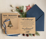 cartes avec pendentif en plexi doré Carte de Noël exclusive avec pendentif en plexi doré, avec nœud, cartes de Noël d'entreprise, avec rubans, personnalisées pour entreprises3