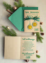 cartes avec pendentif en plexi doré Carte de Noël exclusive avec pièce en chocolat avec nœud, cartes de Noël d'entreprise, avec rubans, personnalisées pour entreprises3
