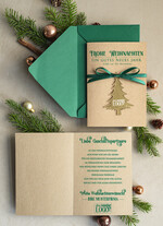 cartes avec pendentif en plexi doré Carte de Noël exclusive avec pendentif en plexi doré, avec nœud, cartes de Noël d'entreprise, avec rubans, personnalisées pour entreprises2