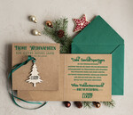 cartes avec pendentif en bois Carte de Noël exclusive avec pendentif en bois et ruban, Cartes de Noël d'entreprise, avec rubans, Personnalisées pour entreprises3