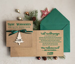 cartes avec pendentif en bois Carte de Noël exclusive avec pendentif en bois et ruban, Cartes de Noël d'entreprise, avec rubans, Personnalisées pour entreprises3