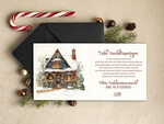 cartes rétro Cartes de Noël rétro pour partenaires commerciaux avec logo, Cartes de Noël pour partenaires commerciaux, Carte de Noël d'entreprise avec enveloppe, Cartes de Noël avec logo d'entreprise et texte2