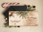 cartes rétro Cartes de Noël rétro pour partenaires commerciaux avec logo, Cartes de Noël pour partenaires commerciaux, Carte de Noël d'entreprise avec enveloppe, Cartes de Noël avec logo d'entreprise et texte2