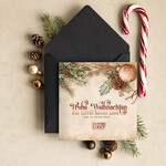 cartes rétro Cartes de Noël rétro pour partenaires commerciaux avec logo, Cartes de Noël pour partenaires commerciaux, Carte de Noël d'entreprise avec enveloppe, Cartes de Noël avec logo d'entreprise et texte2