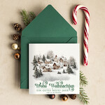cartes rétro Cartes de Noël rétro pour partenaires commerciaux avec logo, Cartes de Noël pour partenaires commerciaux, Carte de Noël d'entreprise avec enveloppe, Cartes de Noël avec logo d'entreprise et texte2