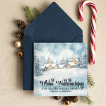 cartes rétro Cartes de Noël rétro pour partenaires commerciaux avec logo, Cartes de Noël pour partenaires commerciaux, Carte de Noël d'entreprise avec enveloppe, Cartes de Noël avec logo d'entreprise et texte2