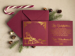 cartes doré Carte de Noël exclusive avec dorure à chaud pour partenaires commerciaux Cartes de Noël avec dorure à chaud, cartes de Noël exclusives pour partenaires commerciaux, carte de Noël d'entreprise élégante, cartes de Noël avec logo2
