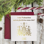 cartes doré Carte de Noël exclusive avec dorure à chaud pour partenaires commerciaux, Cartes de Noël avec dorure à chaud, Cartes de Noël exclusives pour partenaires commerciaux, Carte de Noël d'entreprise élégante, Cartes de Noël avec logo2