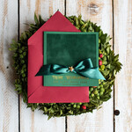 cartes ruban satin doré Cartes de Noël avec dorure à chaud, Cartes de Noël exclusives avec rubans, Cartes de Noël d'entreprise élégantes, Cartes de Noël avec rubans, Cartes de Noël personnalisées pour entreprises3