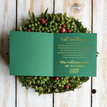 cartes ruban satin doré Cartes de Noël avec dorure à chaud, Cartes de Noël exclusives avec rubans, Cartes de Noël d'entreprise élégantes, Cartes de Noël avec rubans, Cartes de Noël personnalisées pour entreprises3