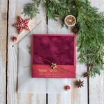 cartes ruban satin doré Cartes de Noël avec dorure à chaud, Cartes de Noël exclusives avec rubans, Cartes de Noël d'entreprise élégantes, Cartes de Noël avec rubans, Cartes de Noël personnalisées pour entreprises2