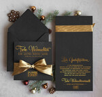 cartes ruban satin doré Cartes de Noël avec dorure à chaud, Cartes de Noël exclusives avec ruban, Carte de Noël d'entreprise raffinée, Cartes de Noël avec ruban satin, Cartes de Noël personnalisées pour entreprises2