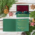 cartes ruban satin doré Cartes de Noël avec dorure à chaud, Cartes de Noël exclusives avec rubans, Cartes de Noël d'entreprise élégantes, Cartes de Noël avec rubans, Cartes de Noël personnalisées pour entreprises2