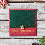 cartes ruban satin doré Cartes de Noël avec dorure à chaud, Cartes de Noël exclusives avec rubans, Cartes de Noël d'entreprise élégantes, Cartes de Noël avec rubans, Cartes de Noël personnalisées pour entreprises3