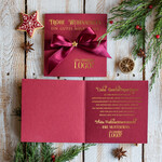 cartes ruban satin doré Cartes de Noël avec dorure à chaud, Cartes de Noël exclusives avec nœuds, Cartes de Noël d'entreprise élégantes, Cartes de Noël avec rubans, Cartes de Noël personnalisées pour entreprises3