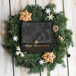 cartes ruban satin doré Cartes de Noël avec dorure à chaud, Cartes de Noël exclusives avec nœuds, Cartes de Noël d'entreprise élégantes, Cartes de Noël avec rubans, Cartes de Noël personnalisées pour entreprises3