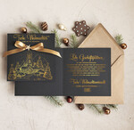 cartes ruban satin doré Cartes de Noël avec dorure à chaud, Cartes de Noël exclusives avec ruban, Carte de Noël d'entreprise raffinée, Cartes de Noël avec ruban satin, Cartes de Noël personnalisées pour entreprises1